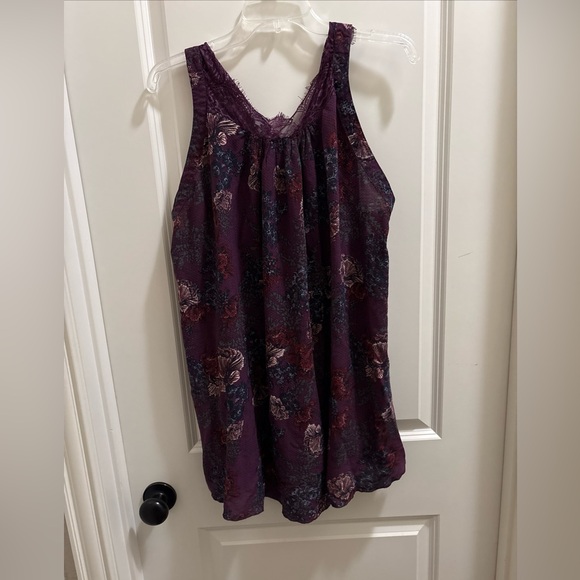 Intimately Free People "So You Say" Lace Floral Slip Dress Womens M Purple Boho - Picture 5 of 5